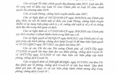 QUYẾT ĐỊNH THAY ĐỔI BIỆN PHÁP CHỐNG DỊCH ĐẶC THÙ TỬ 12H NGÀY 12 THÁNG 8